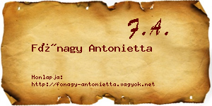 Fónagy Antonietta névjegykártya